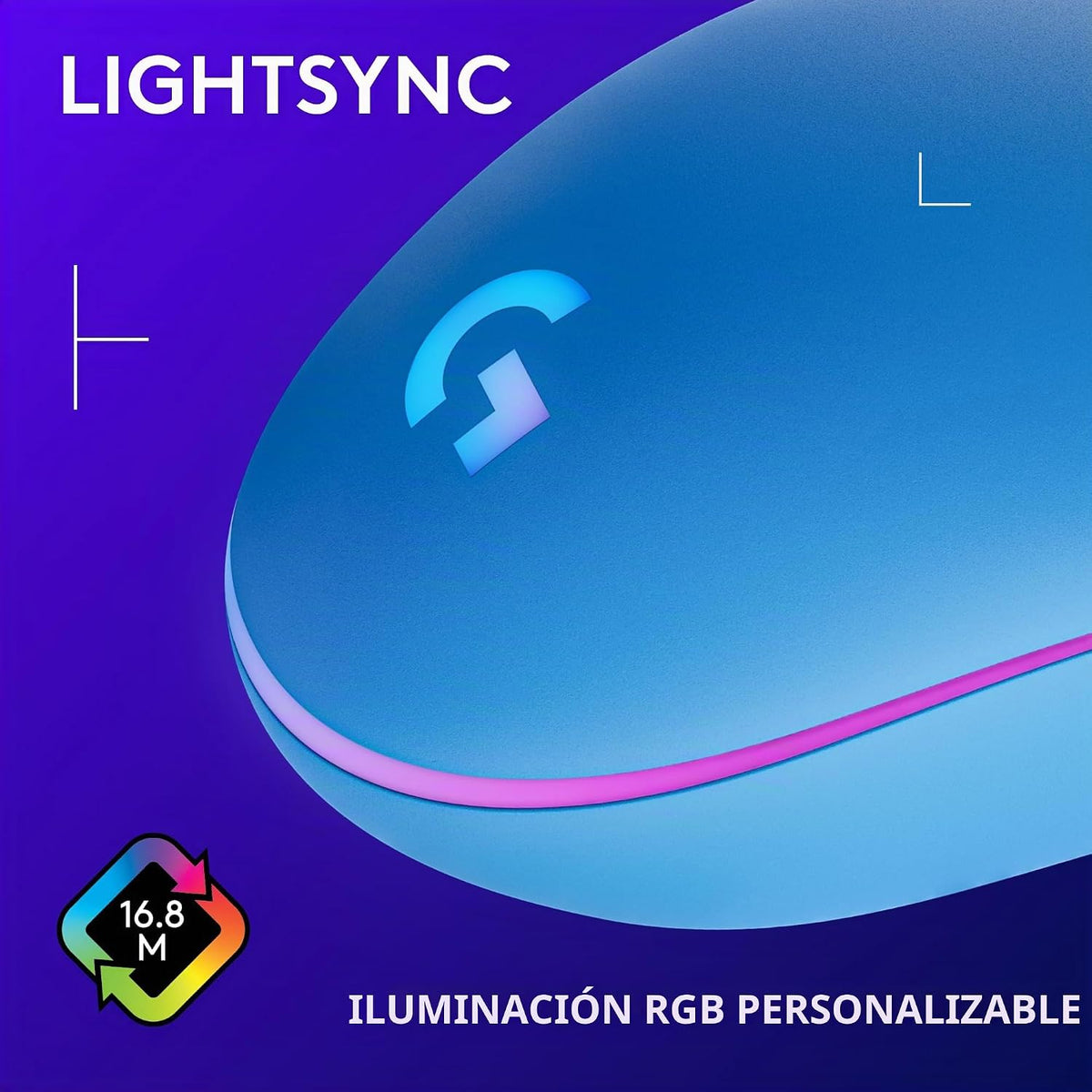 Logitech G203 Wired Gaming Mouse - Blue | LIGHTSYNC RGB, memoria in...