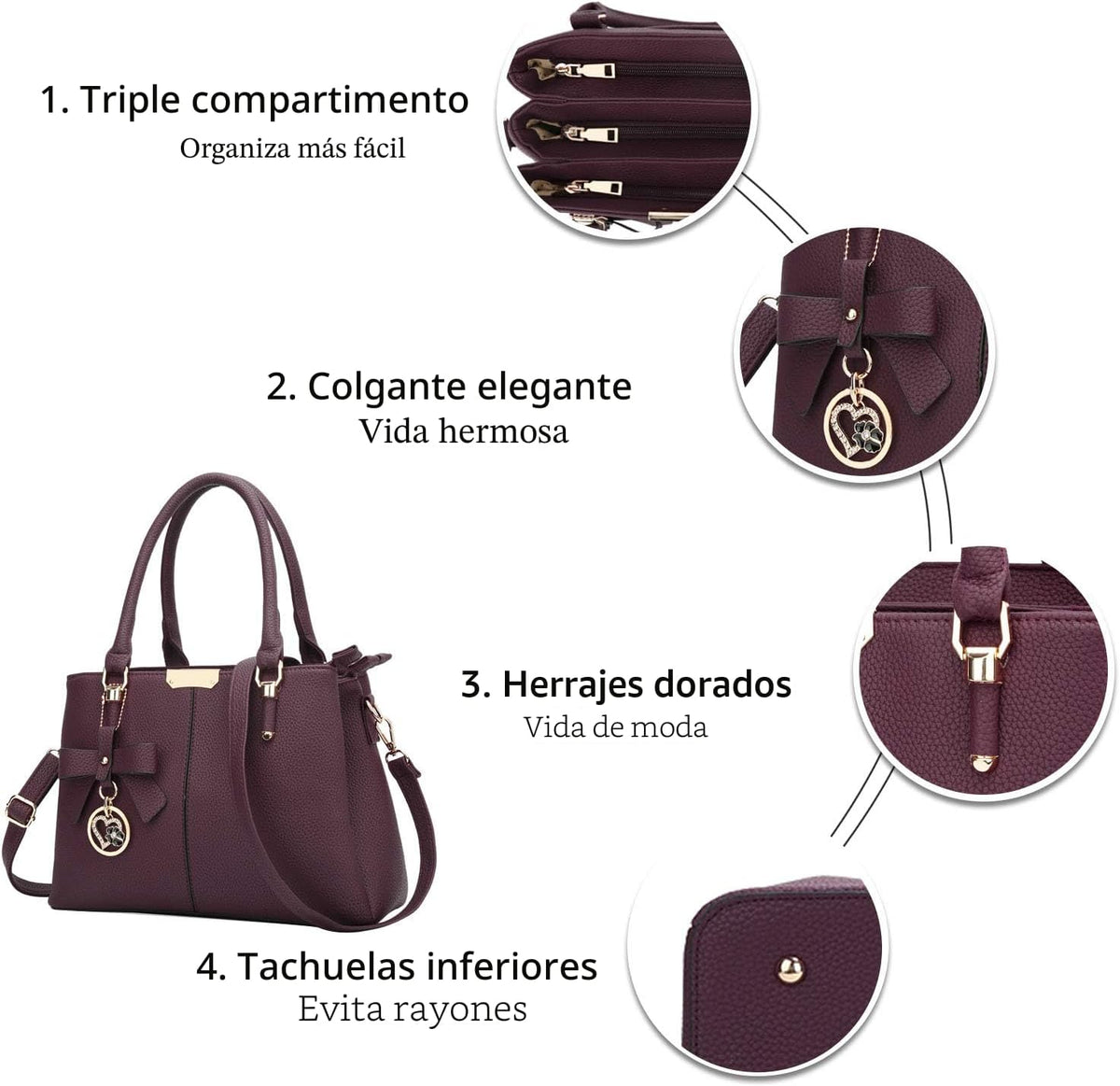 KKXIU Monederos y bolsos para mujer, Bolso tipo cartera con asa sup...