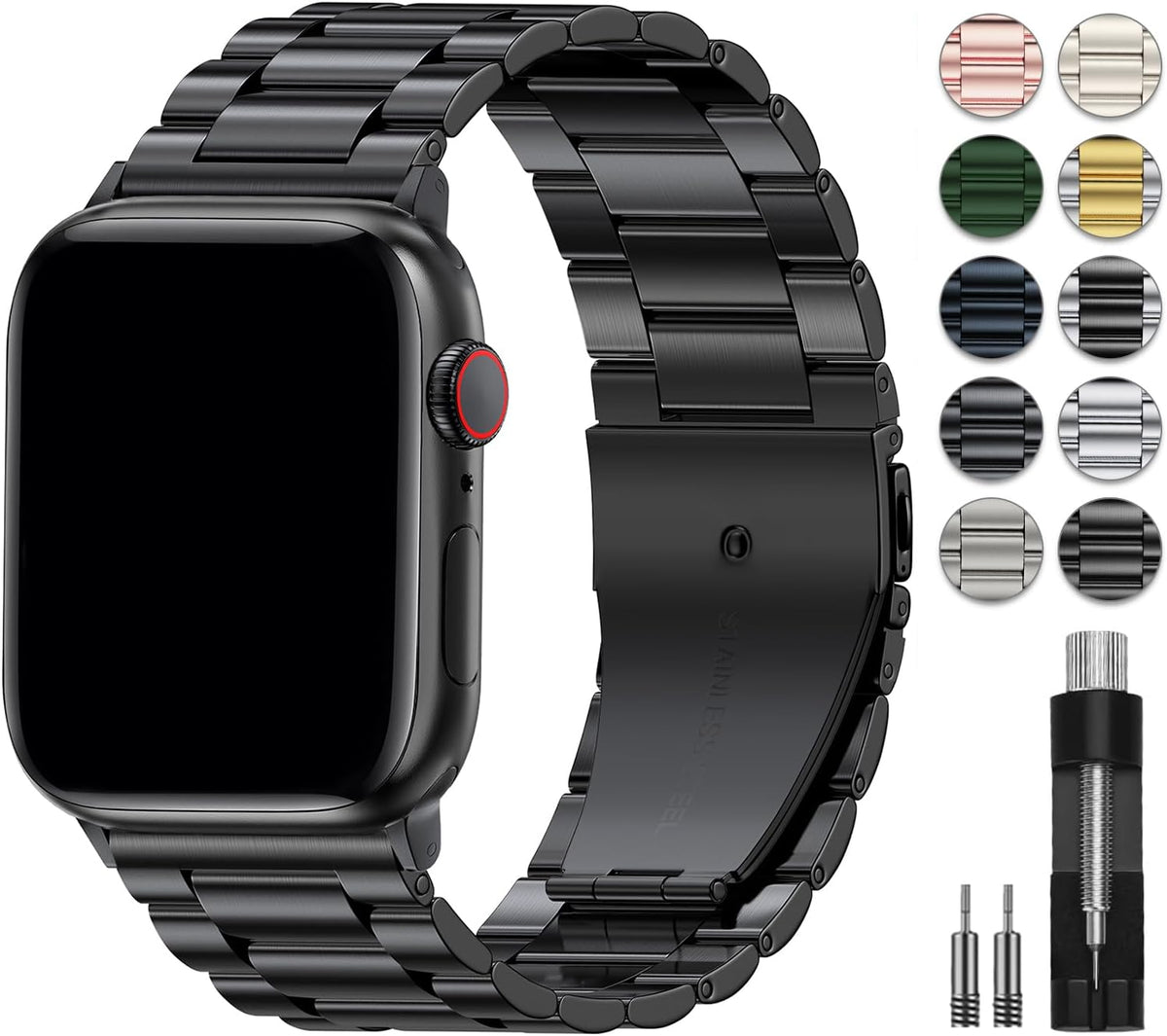Correa de metal EPULY compatible con correas de Apple Watch para ho...