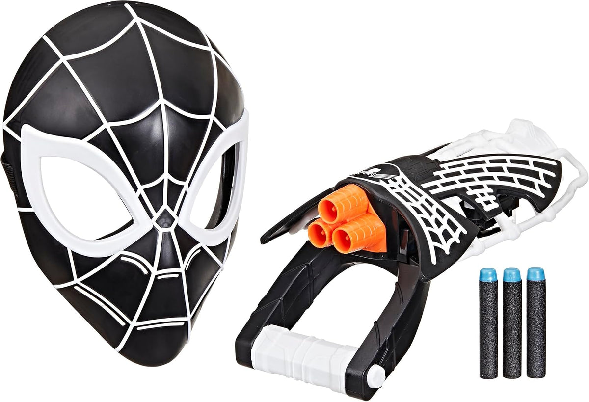 Spider-Man Marvel Symbiote Tri-Shot Blaster & Mask, guantelete...