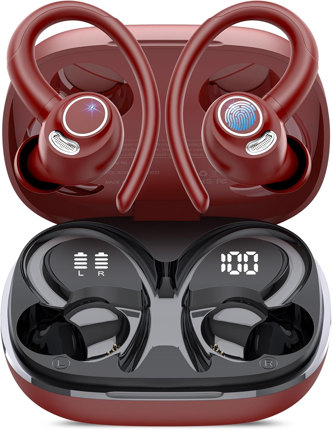 Auriculares inalámbricos, Bluetooth 5.4 Auriculares deportivos sobr...