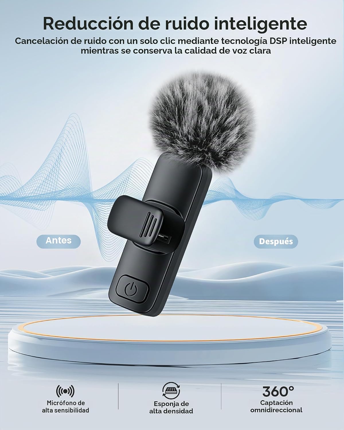 KUKIHO Micrófono Lavalier inalámbrico 3 en 1 para iPhone, iPad, And...