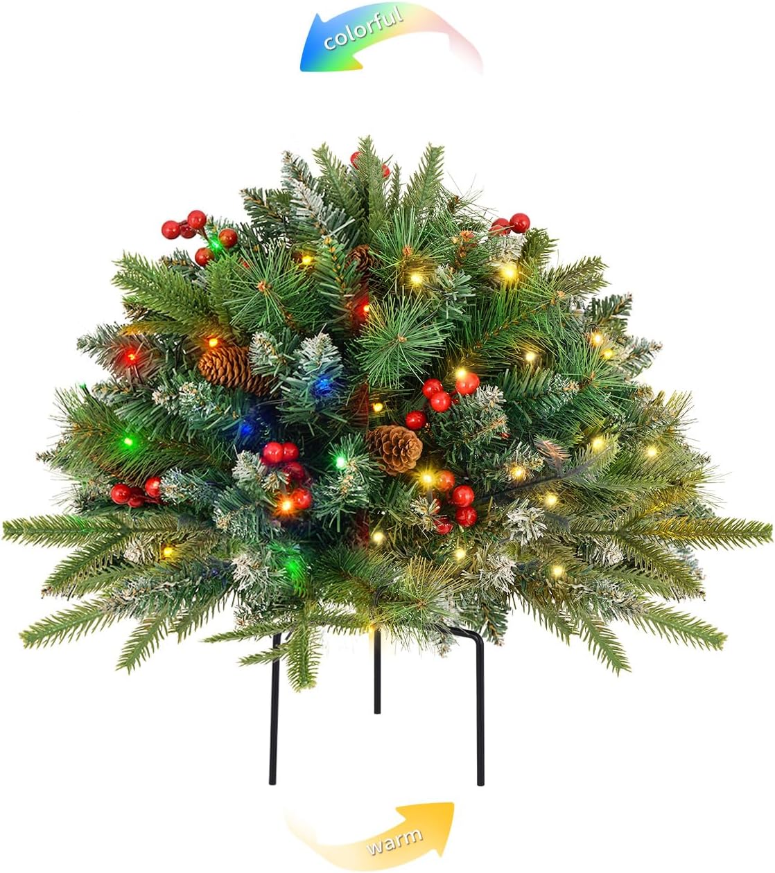 Paquete de 2 urnas artificiales de Navidad, árbol de Navidad preilu...