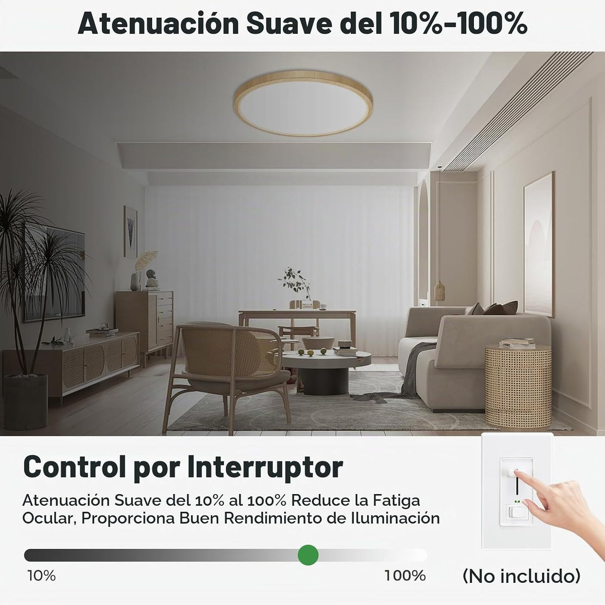 zemty Paquete de 2 luces LED de techo empotradas de madera sintétic...
