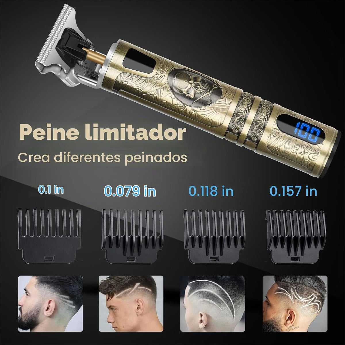 Cortador de pelo profesional para hombres, recortadora de barba y c...
