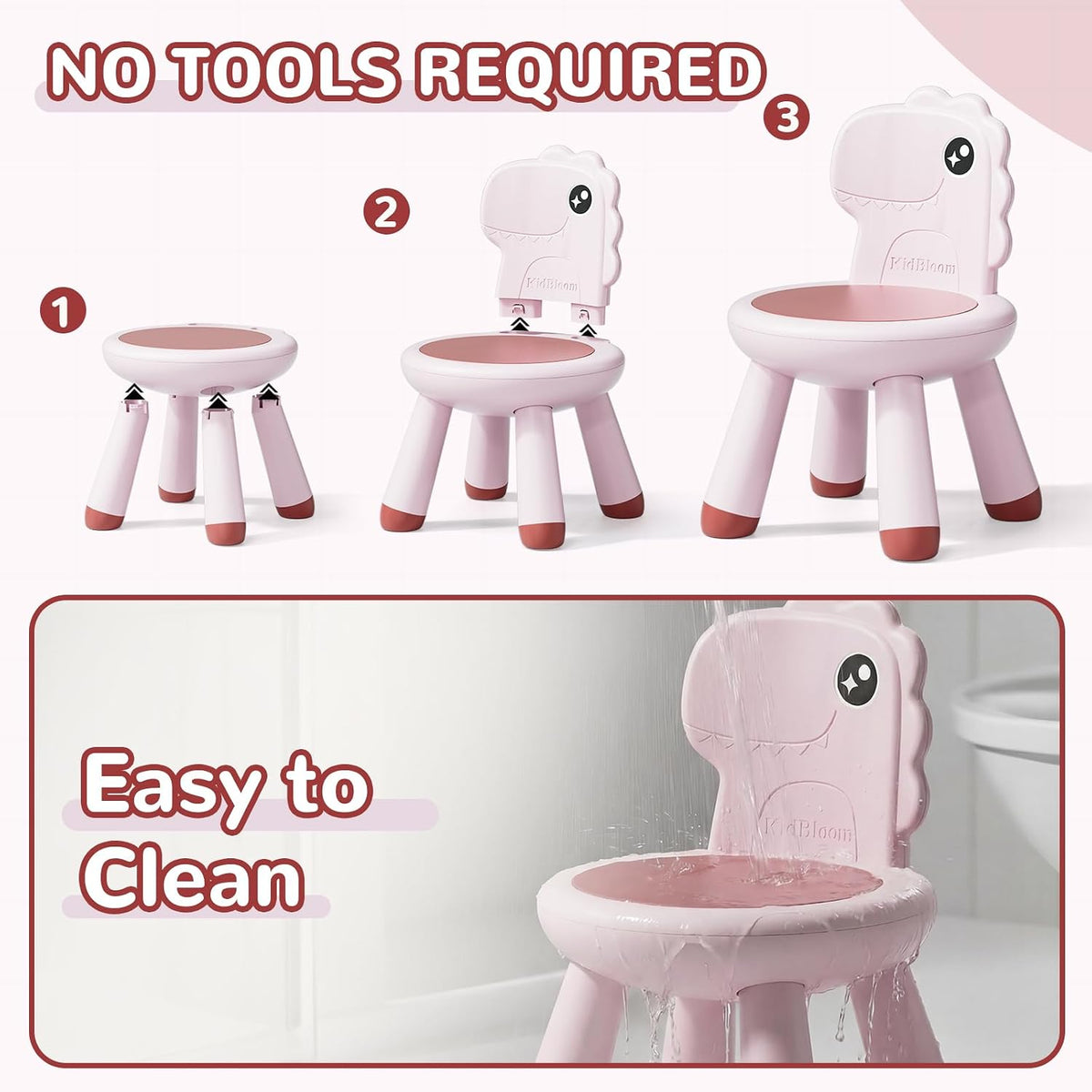 KidBloom - Silla para niños, silla resistente para niños, color ros...