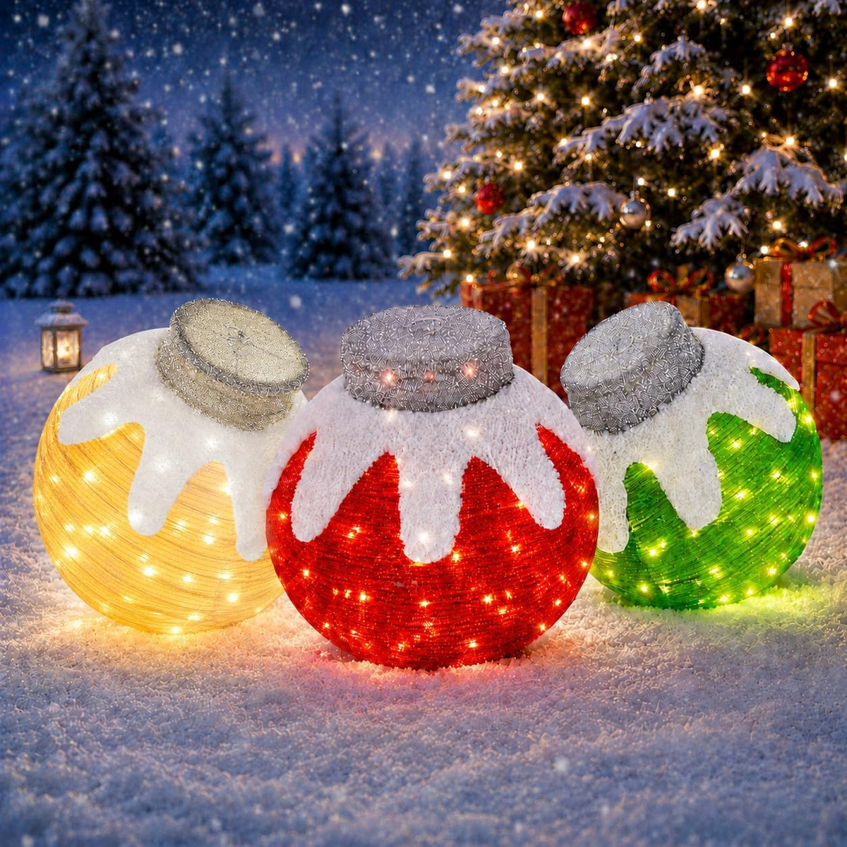 Adornos de Navidad para exteriores, decoración de bolas navideñas e...