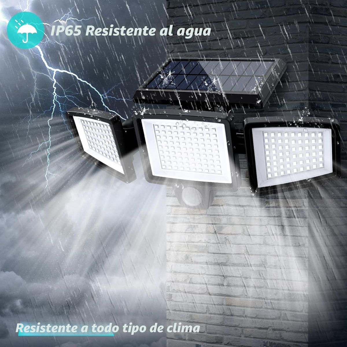 Tuffenough Luces solares para exteriores de 2500 lm, 210 luces LED...