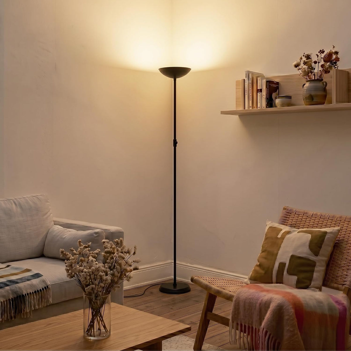 Brightech SkyLite - Lámpara de pie LED, lámpara de pie súper brilla...