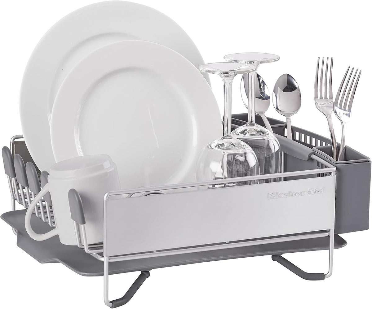 KitchenAid Escurridor compacto que ahorra espacio, con cajón extraí...