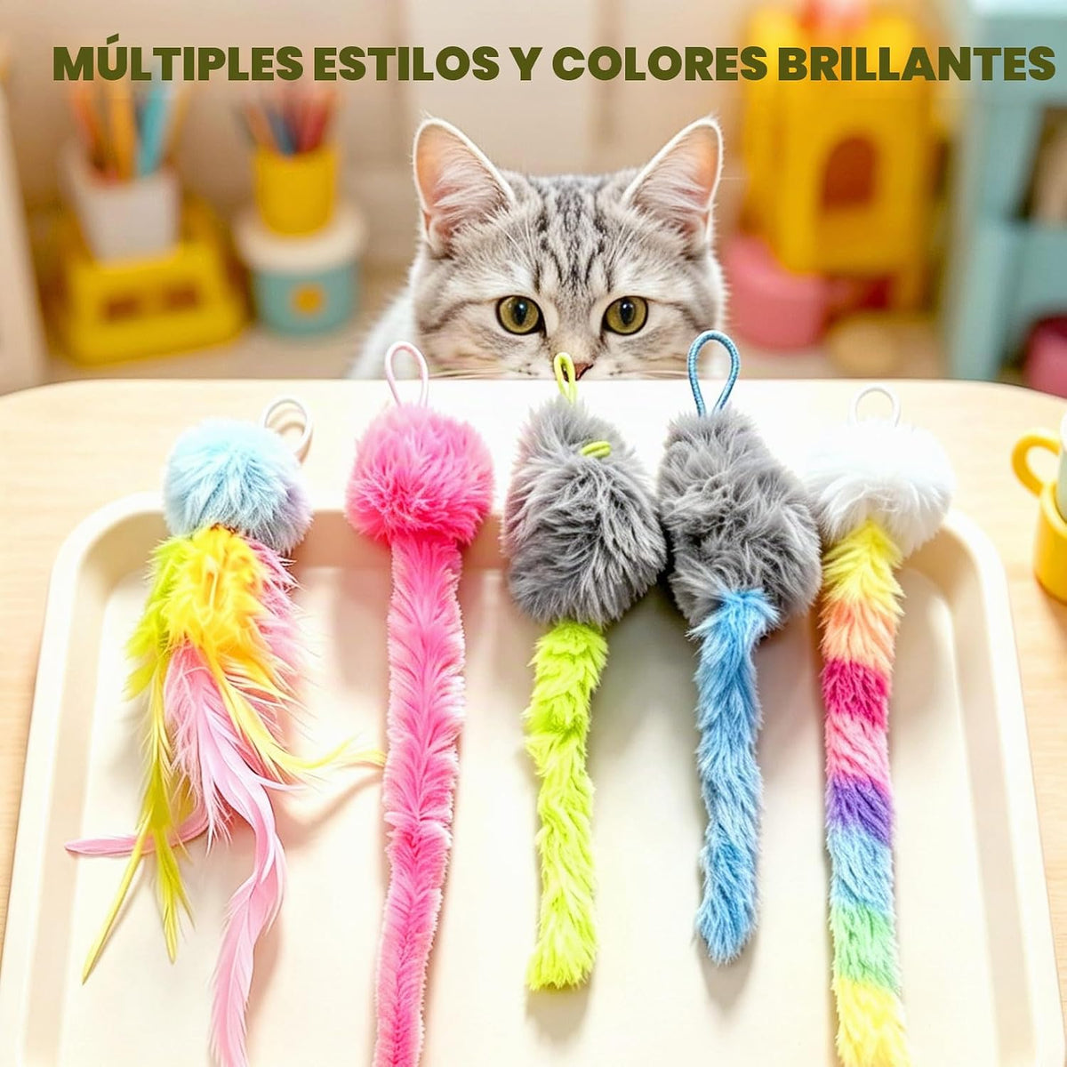 HAPPYCODE Gato interactivo juguete puerta colgante gatito juguetes...