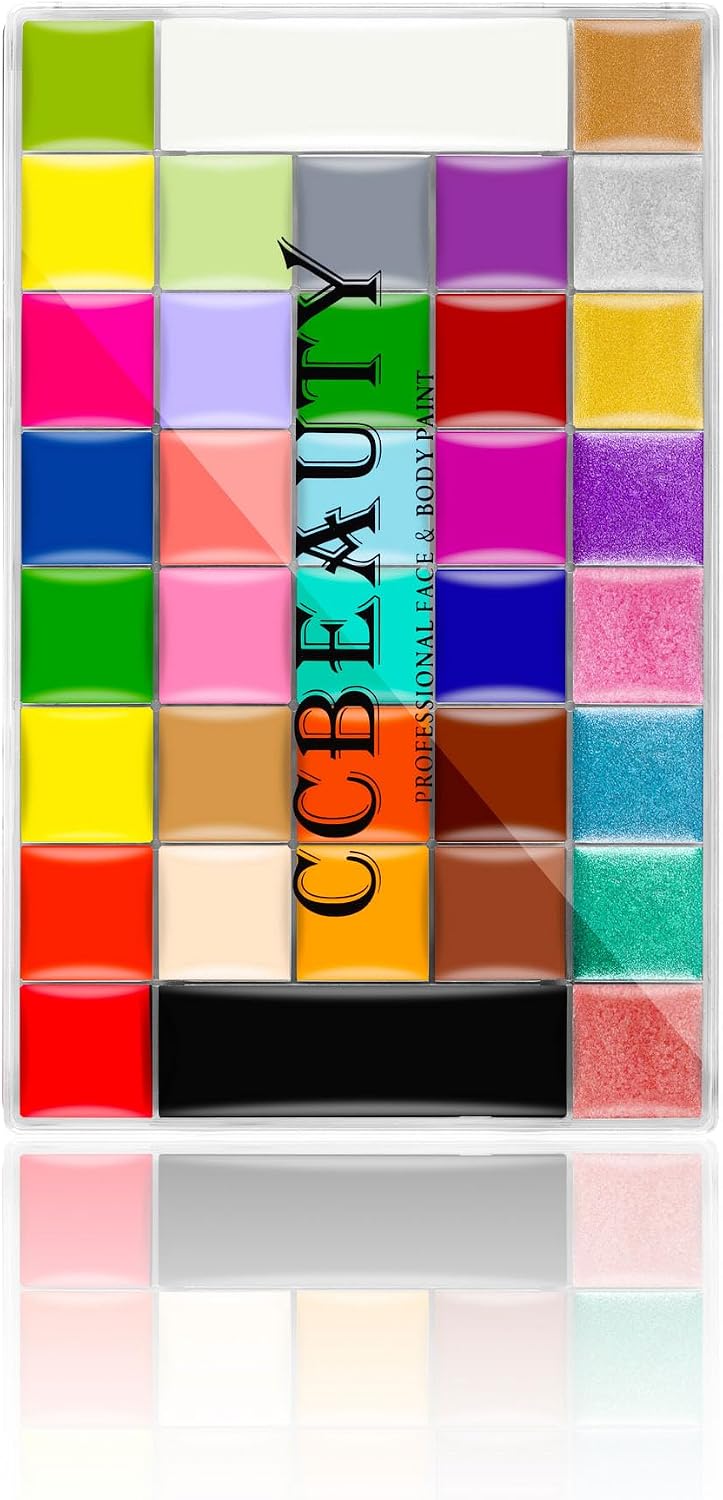 CCbeauty - Pintura facial y corporal profesional, kit de paleta gra...