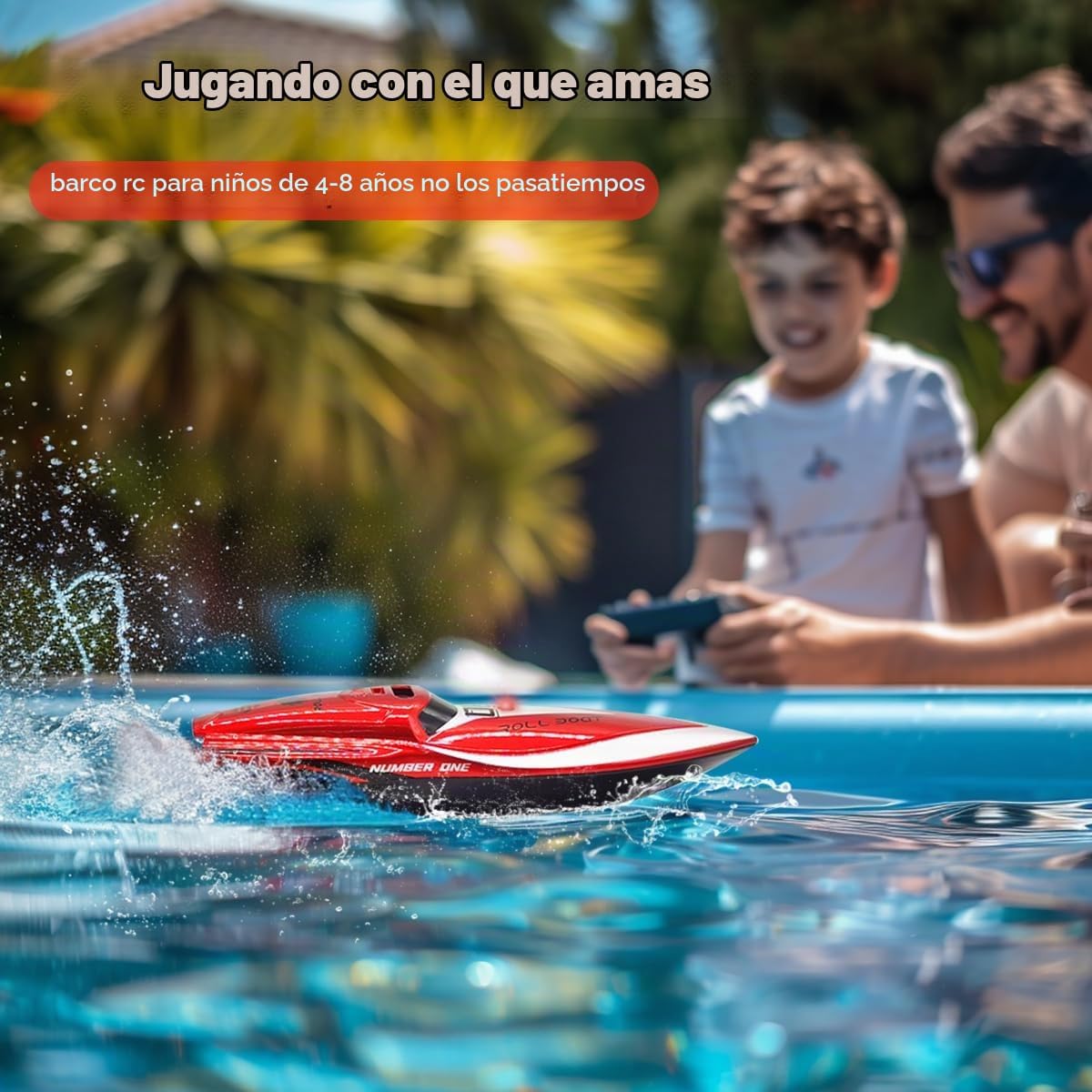 LAFALA Mini Barco RC de 2,4 GHz con caída de 360 ° para Carga USB...