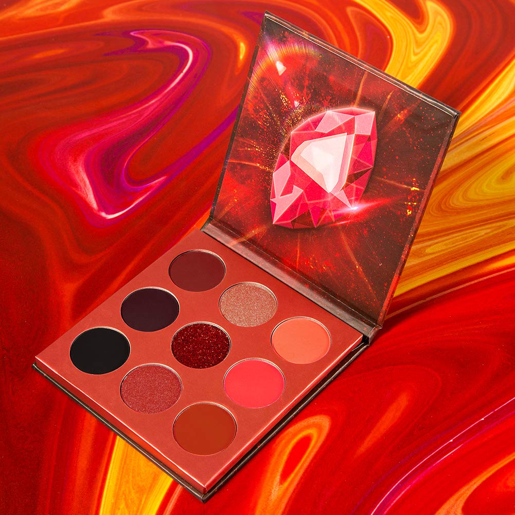 docolor Paleta de sombras de ojos 9 colores rojo sombra de ojos pie...