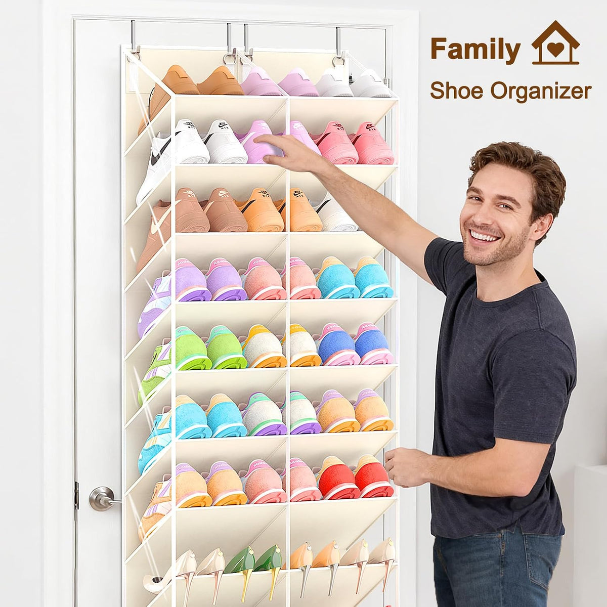 UVIAHOMI - Organizador de zapatos para puerta de 20 a 30 pares, est...