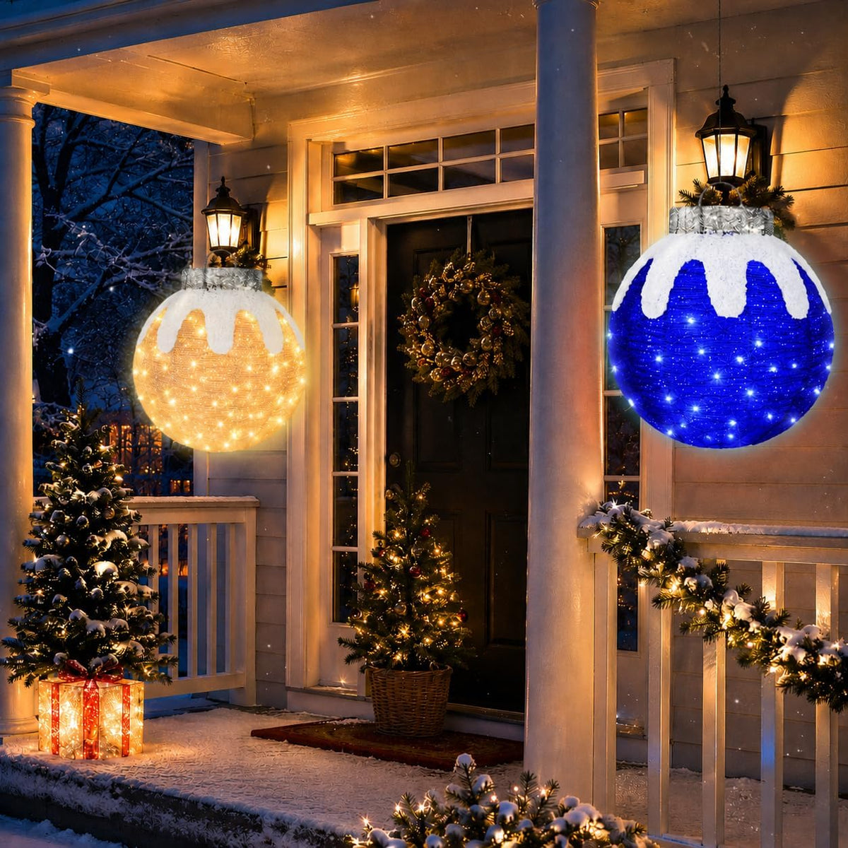 Adornos de Navidad para exteriores, decoración de bolas navideñas e...