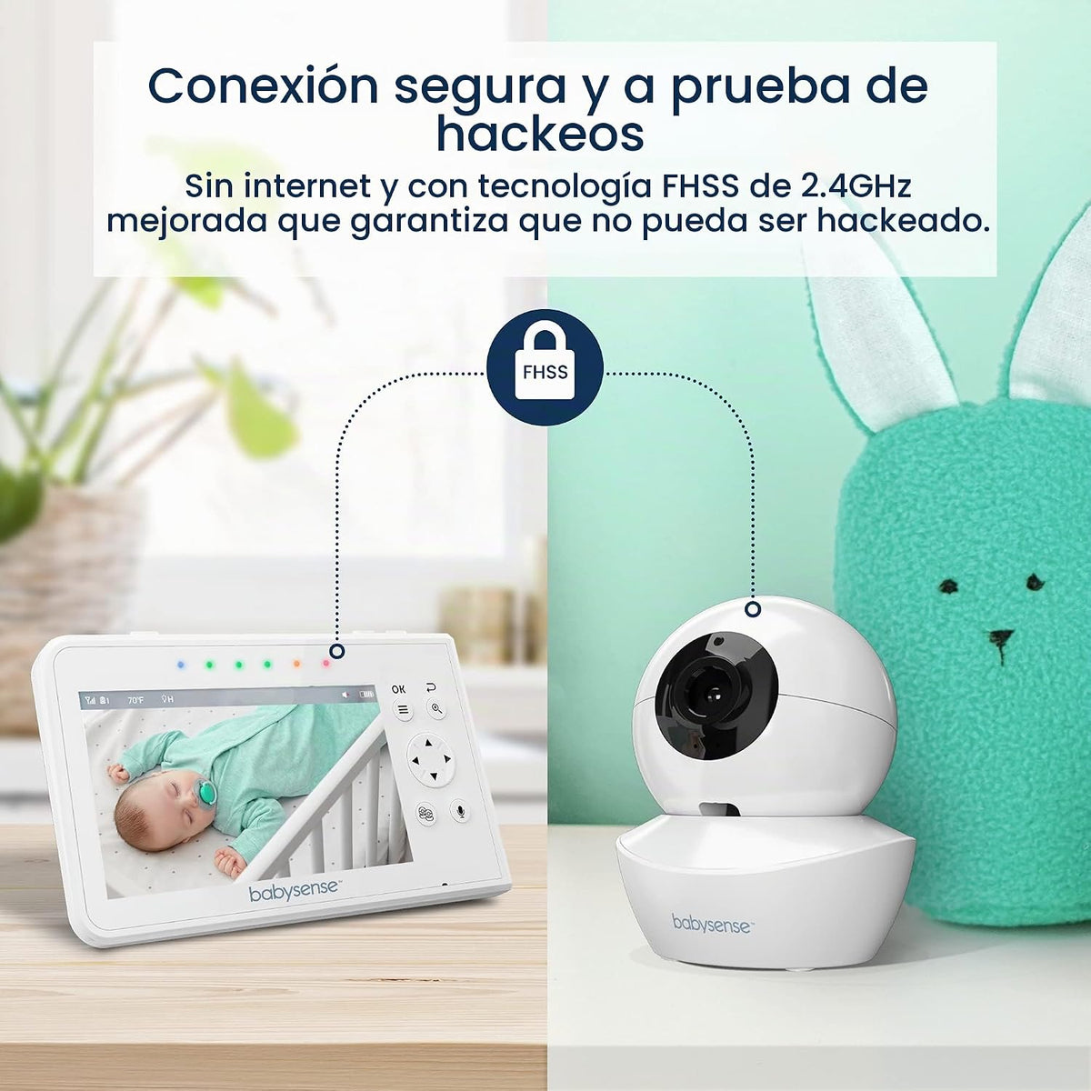 Babysense Monitor de bebé, pantalla dividida de 4.3", monitor d...