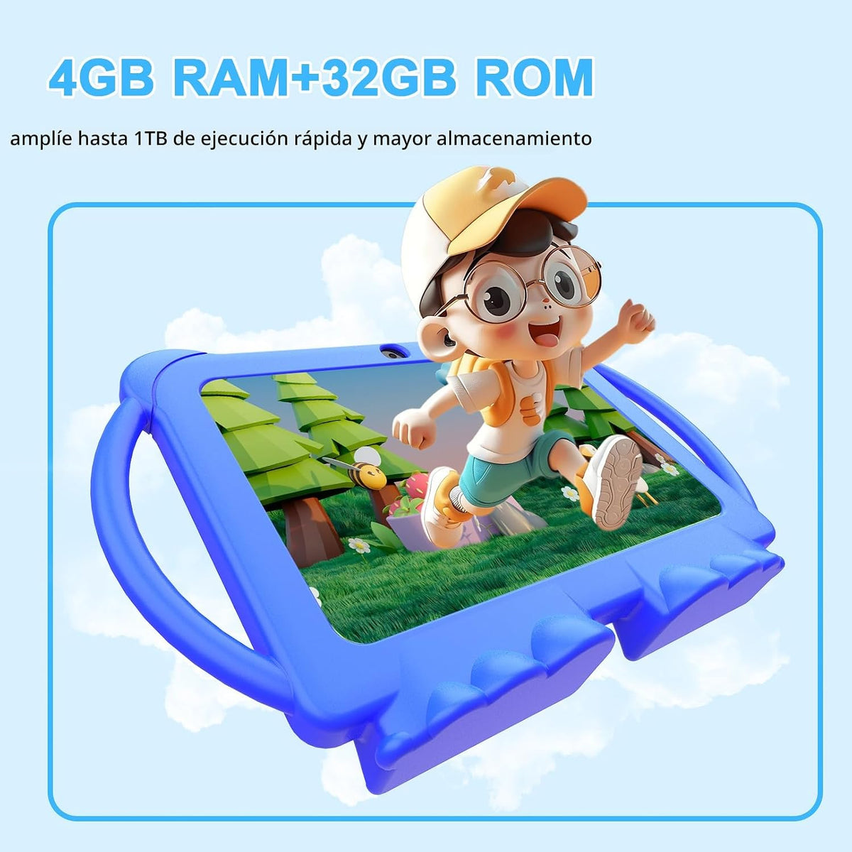 HOTTABLET Tableta para niños Android de 7 pulgadas, 4 GB de RAM 32...