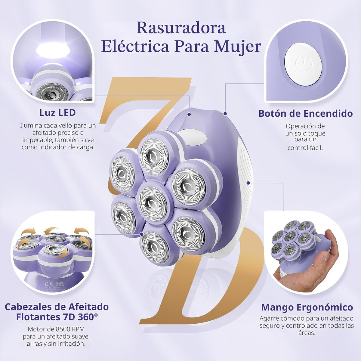 Bartrimber Maquinillas de afeitar eléctricas para piernas de mujer...
