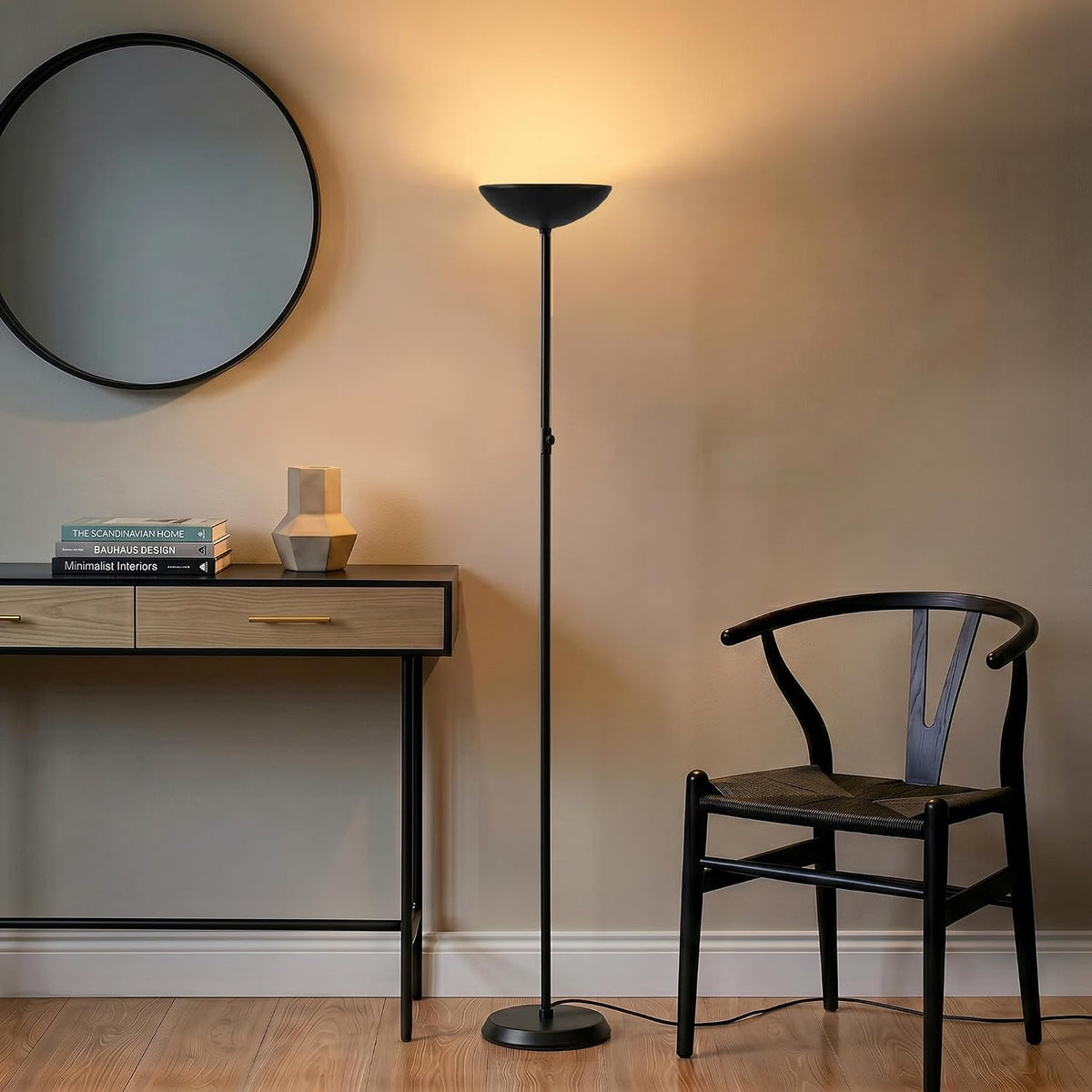 Brightech SkyLite - Lámpara de pie LED, lámpara de pie súper brilla...