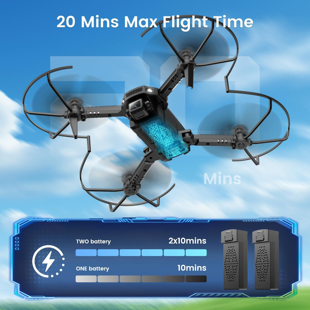AVIALOGIC Mini dron con cámara y pantalla LCD para niños y adultos,...
