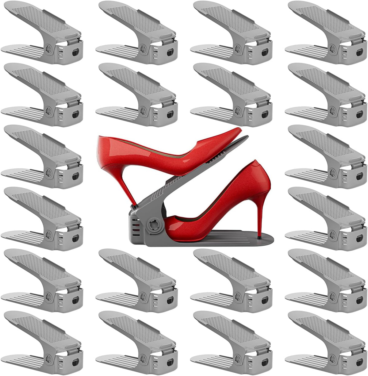 Neprock Organizador de ranuras para zapatos, paquete de 20 estantes...