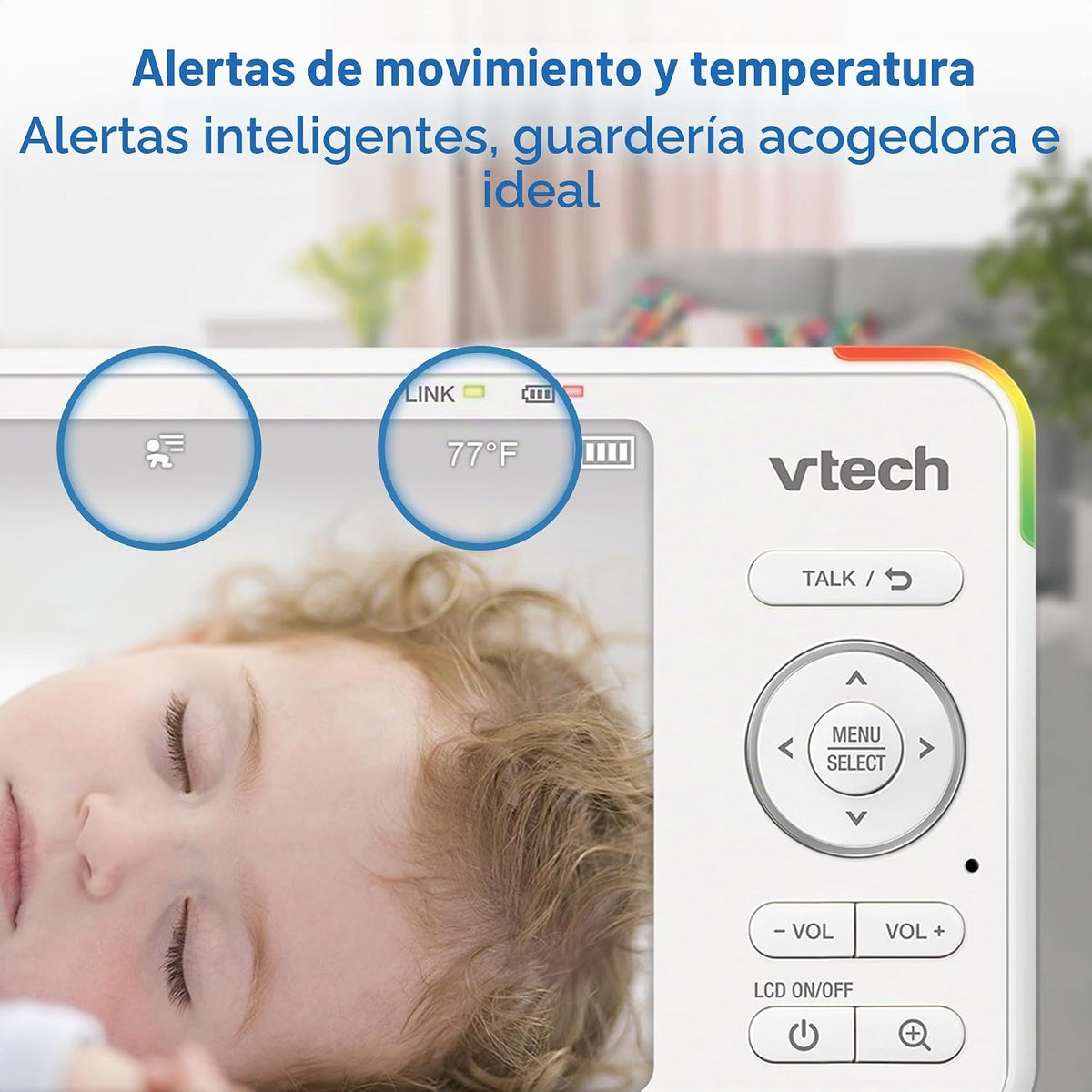 VTech Monitor de video para bebé, HD avanzado Plus, pantalla IPS HD...