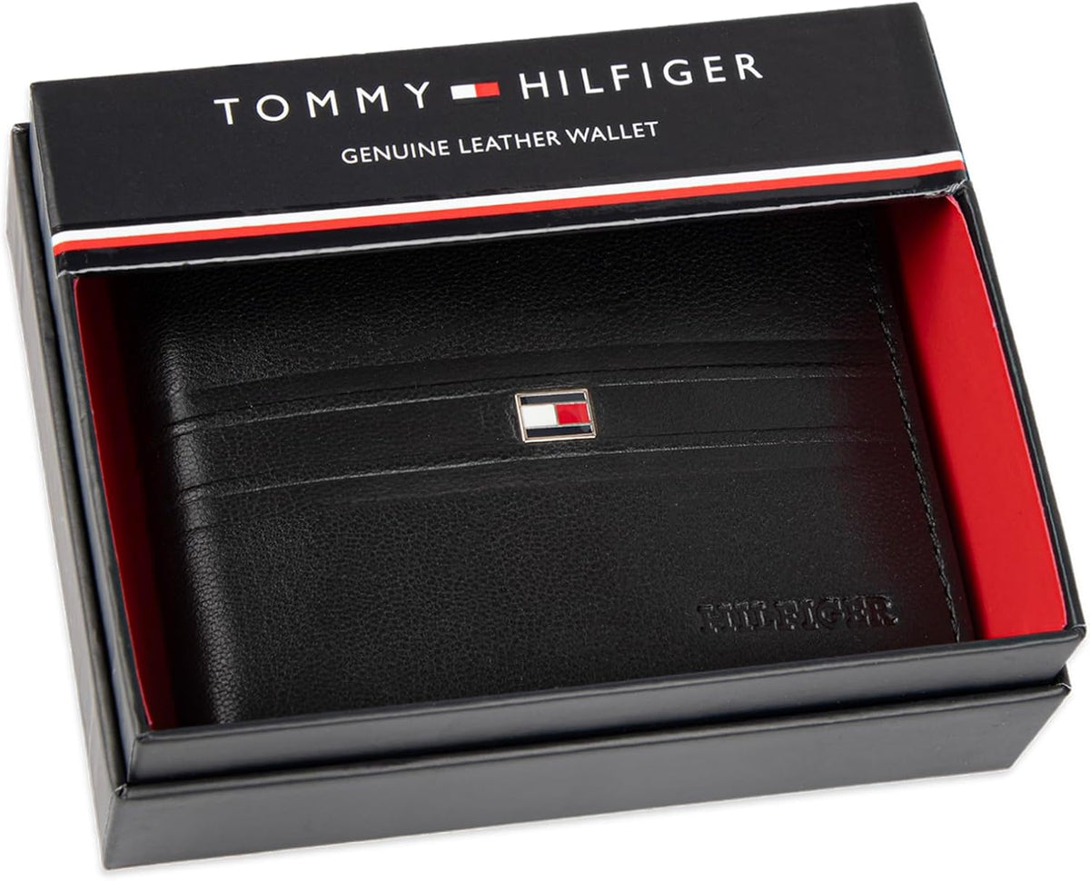 Tommy Hilfiger Cartera Passcase para hombre con ventana de identifi...
