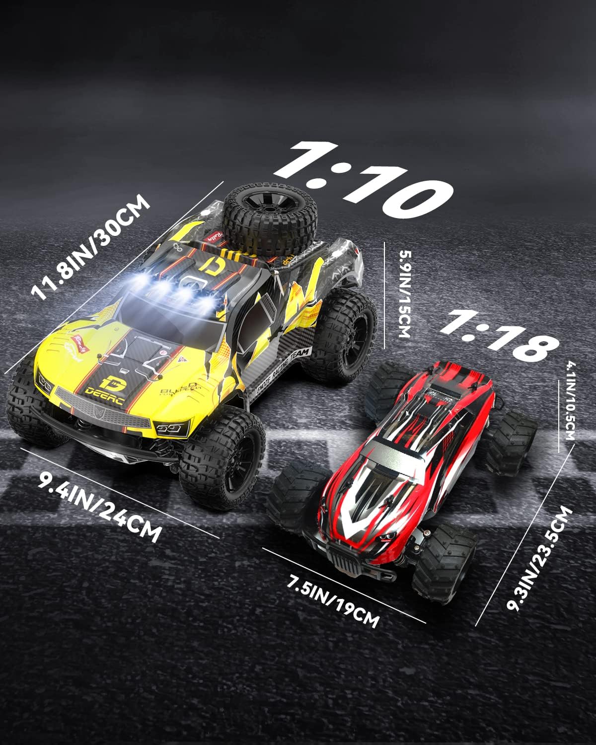 DEERC 9201E 1:10 Camión RC para Adultos y Niños, Coche RC de Recorr...
