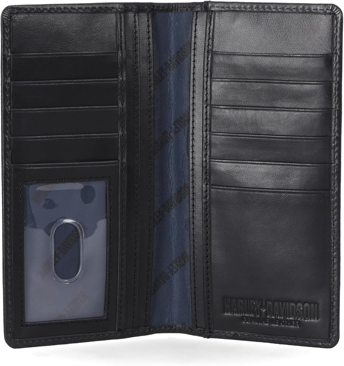 Harley-Davidson Cartera Rodeo de piel auténtica con bloqueo RFID pa...
