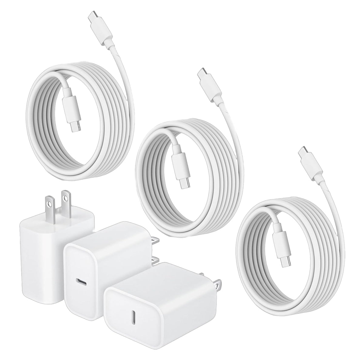 Paquete de 3 cargadores extra largos de 10 pies para iPhone 17 16 1...
