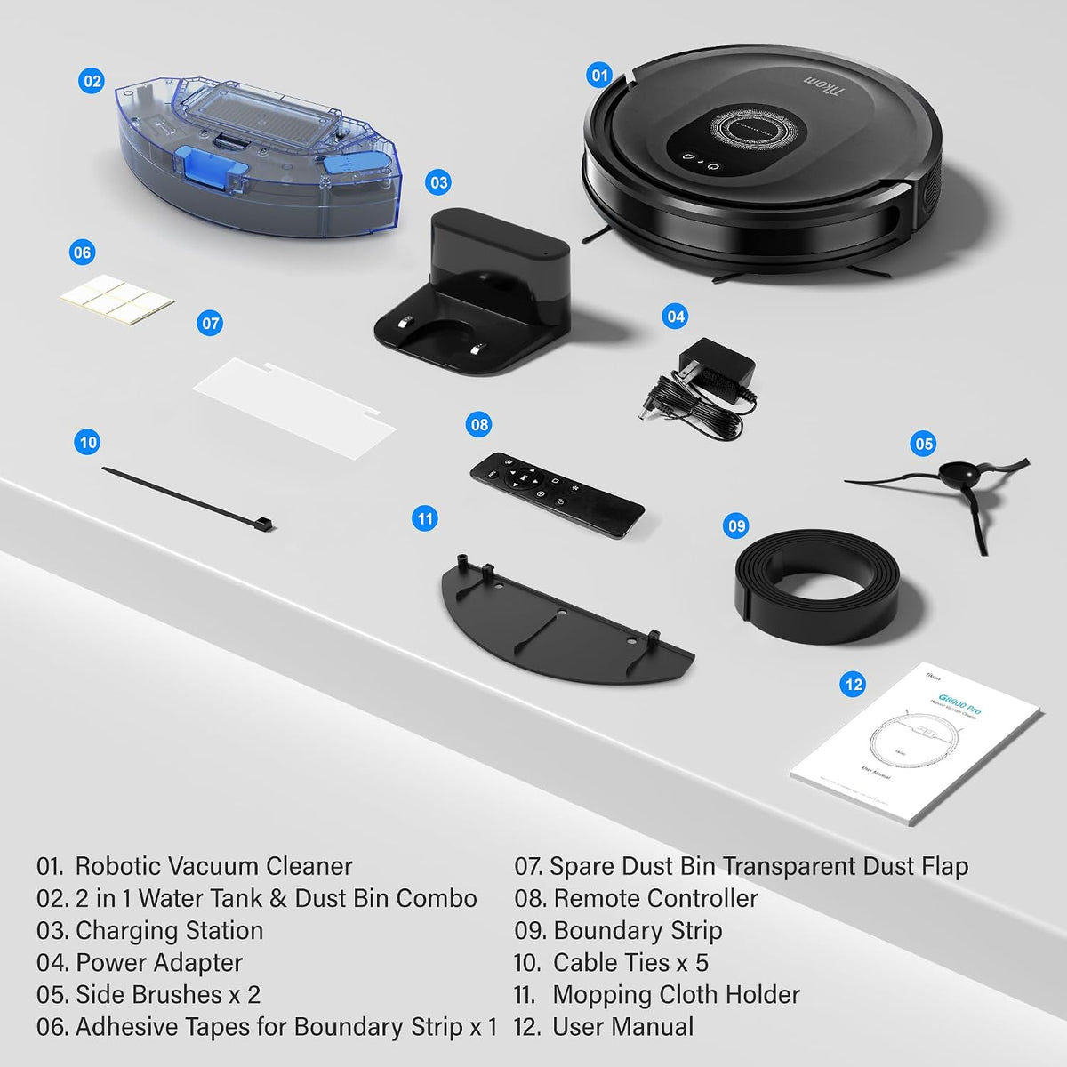 Tikom Robot aspirador y trapeador combinado, aspiradora robótica de...