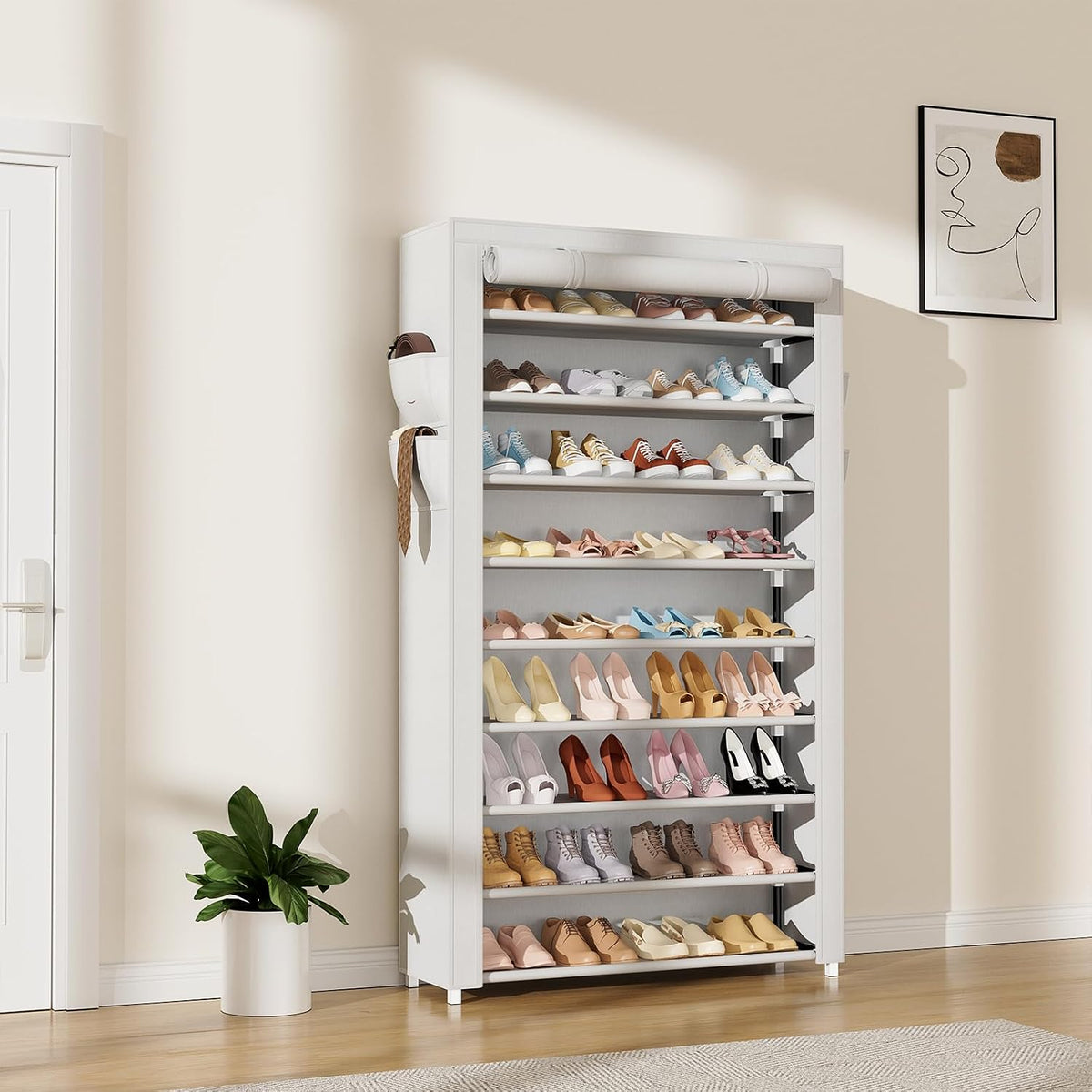 LANTEFUL Zapatero con Cubiertas Organizador de Zapatos de 10 Nivele...