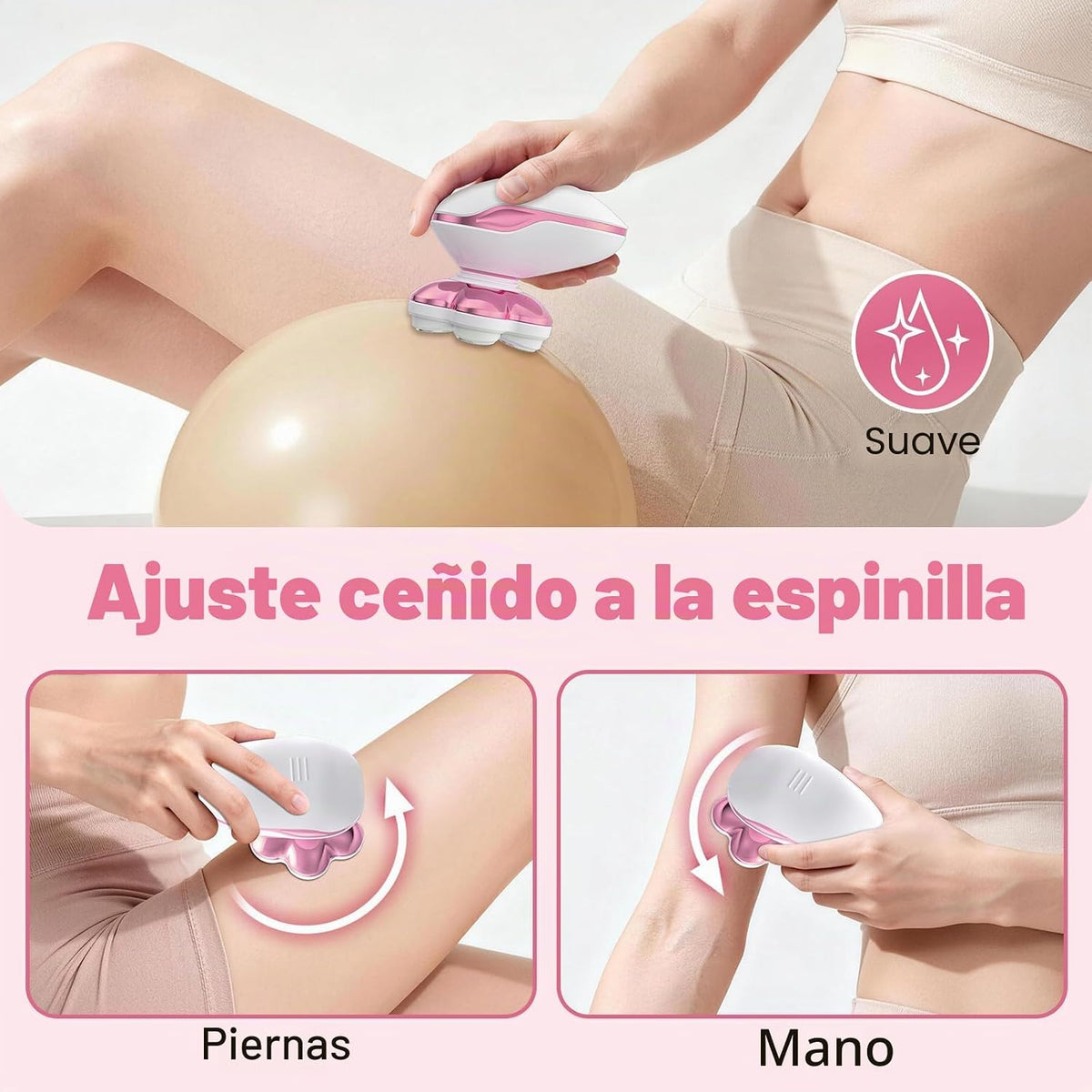 Jqznr Maquinillas de afeitar eléctricas para piernas de mujer, afei...