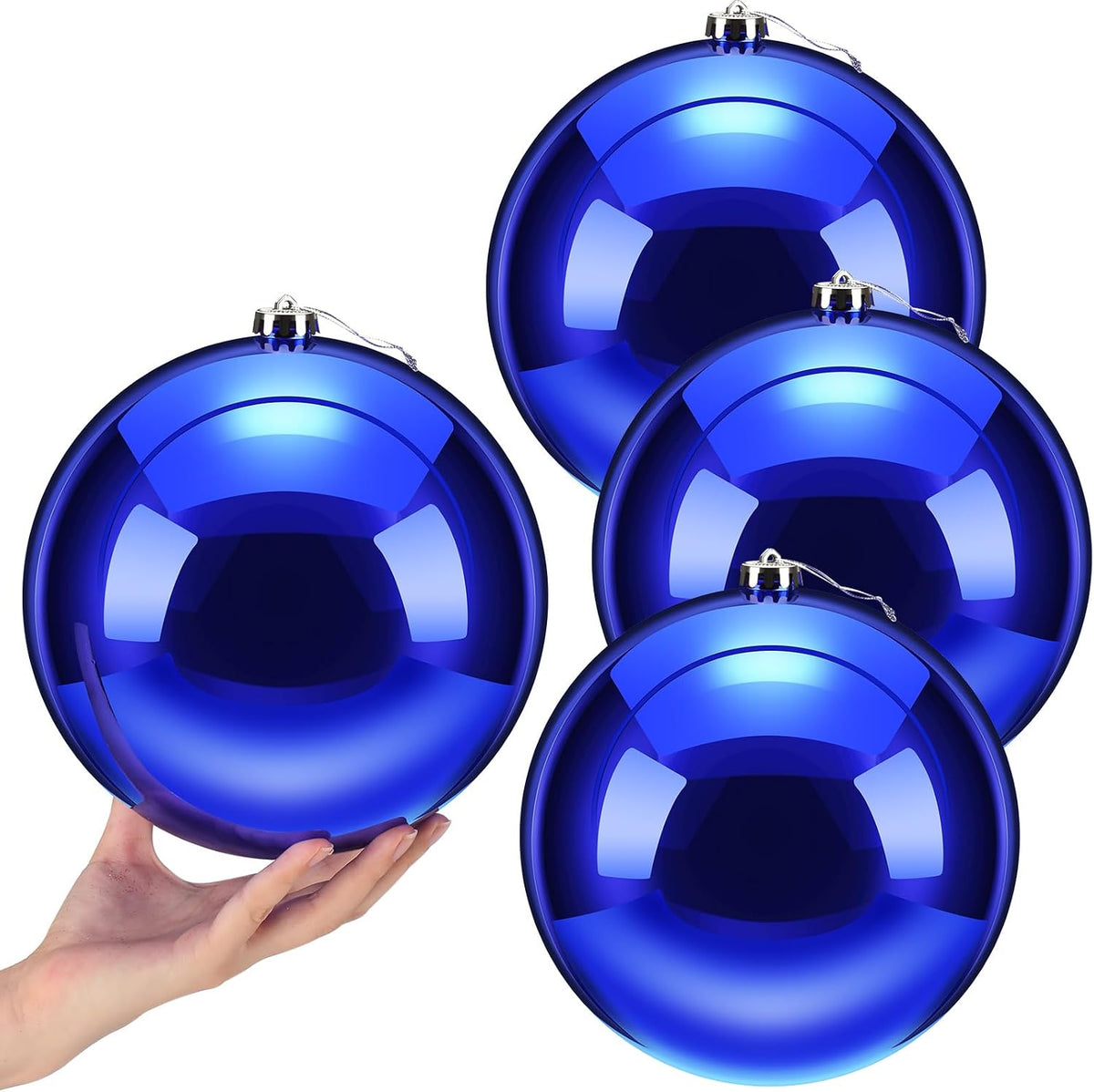 Zubebe 4 piezas Adornos de bola de Navidad extra grandes de 8"...