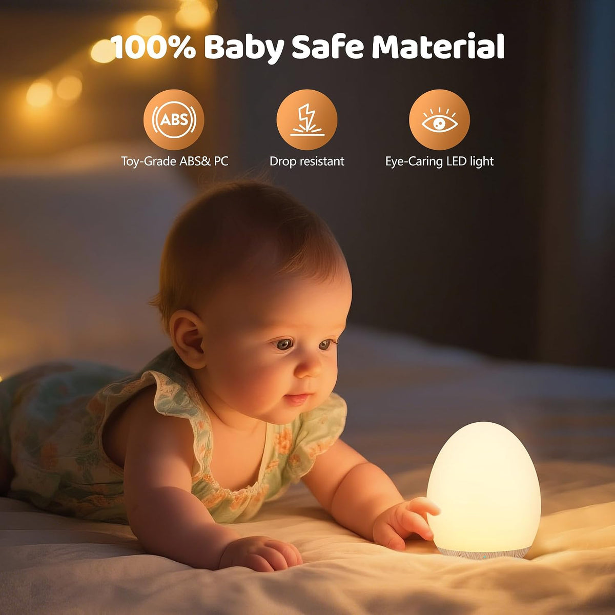 MediAcous Luz nocturna para niños, 7 colores cambiantes de luz de h...