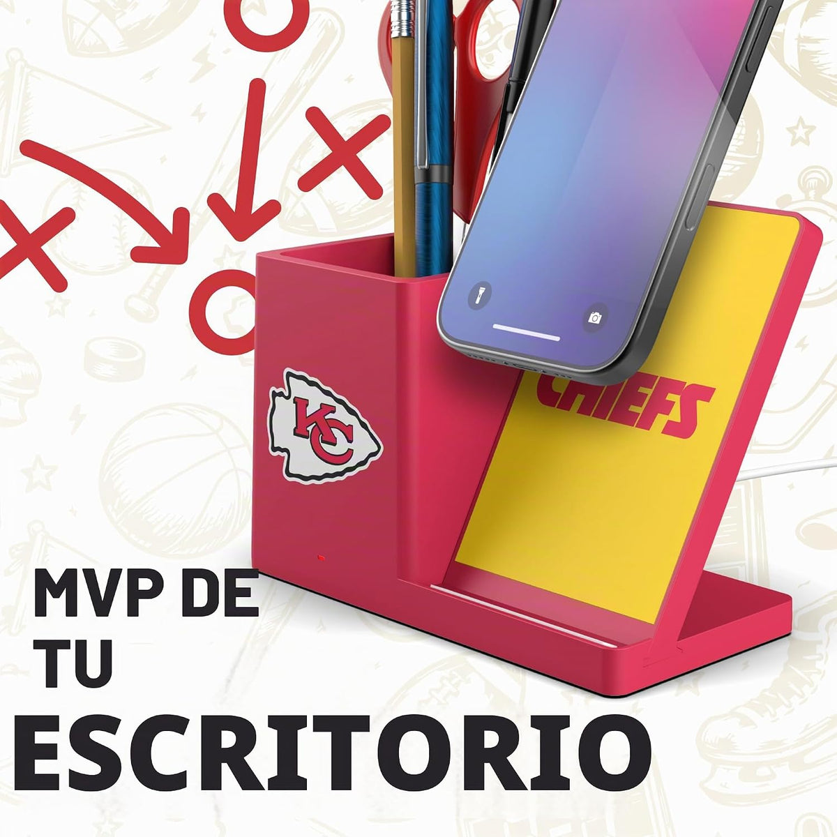 SOAR Soporte de carga inalámbrico unisex NFL y organizador de escri...