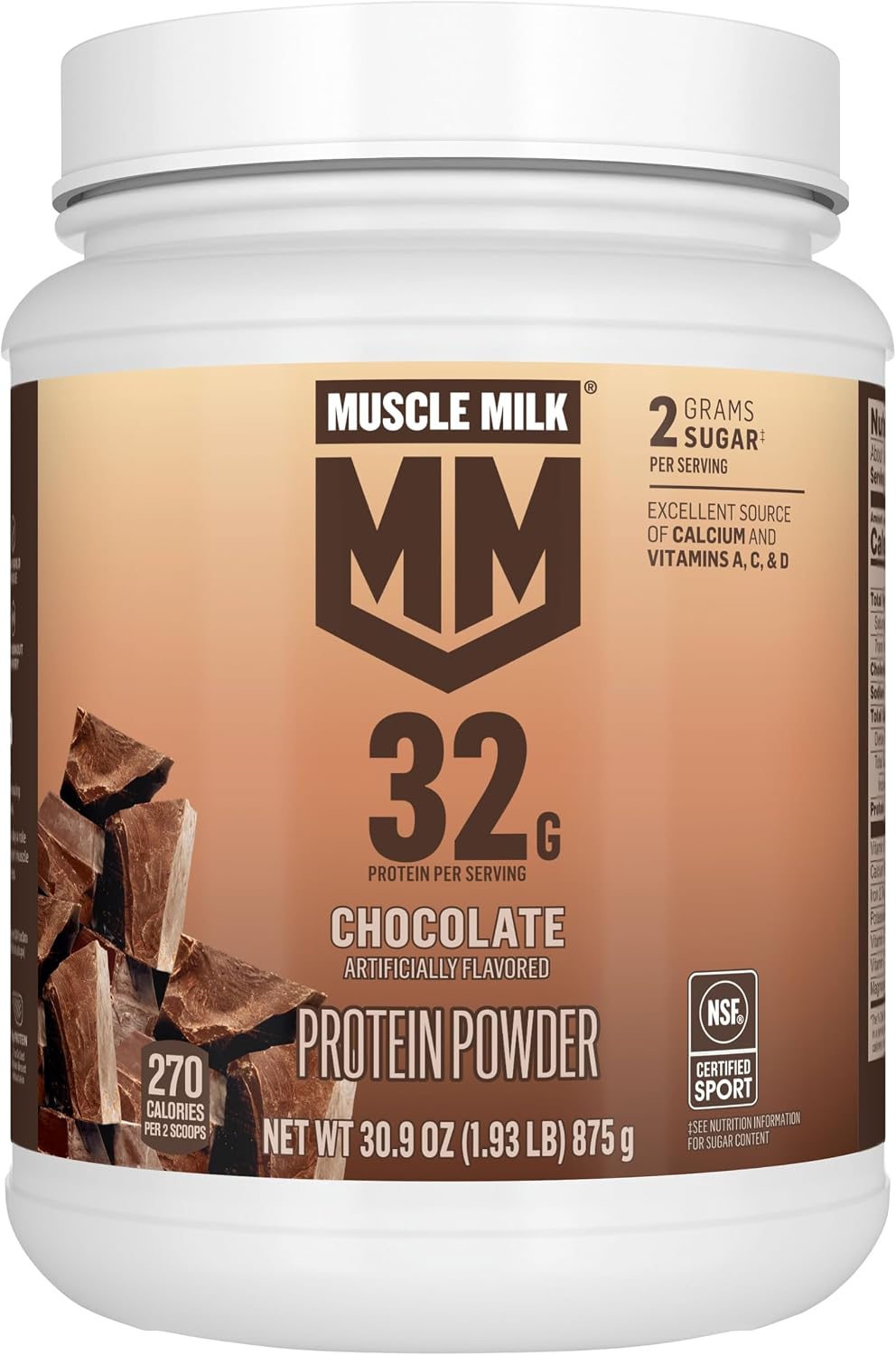 Muscle Milk Proteína en polvo auténtica, chocolate, 1.93 libras, 13...