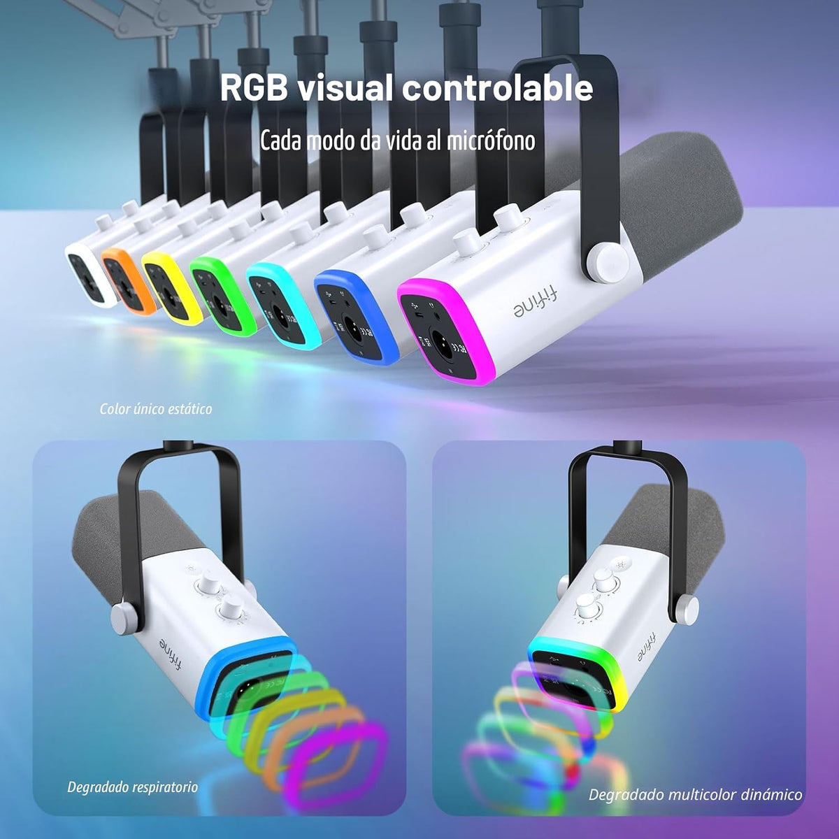 FIFINE AmpliGame AM8TW - Kit de micrófono para juegos XLR\/USB | Mi...
