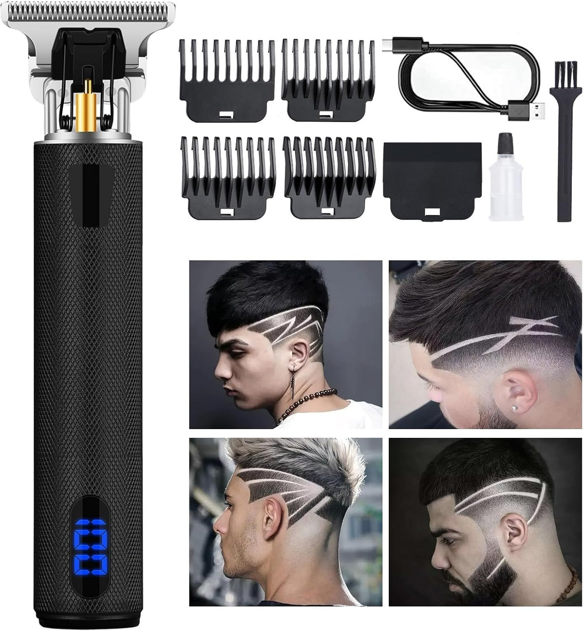 Recortadora de Cabello Profesional para Hombres, Recortadora de Bar...