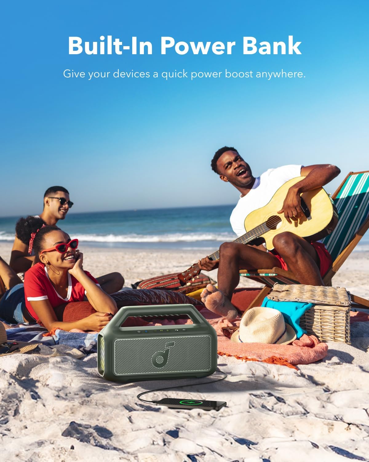 Soundcore Boom 2 de Anker, altavoz Bluetooth para exteriores de 80...