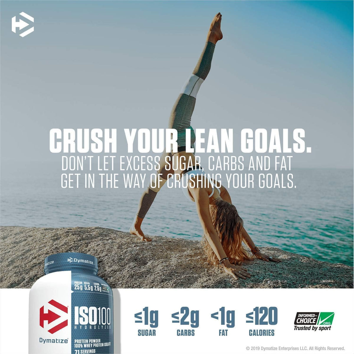 Dymatize Polvo de proteína ISO100, 100% aislado de suero de leche |...