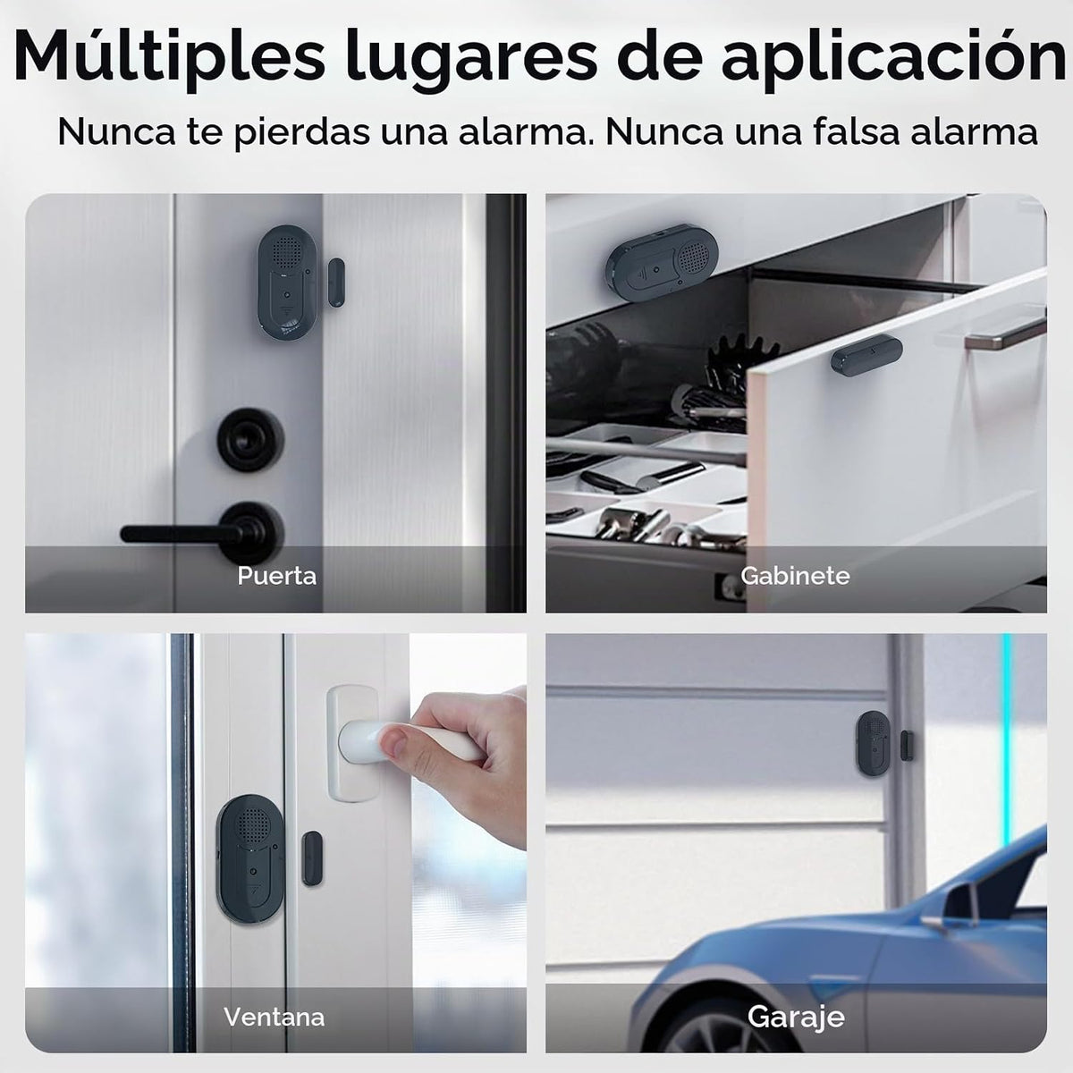 Sanjie Alarmas de puerta cuando se abre, sensores de alarma de vent...