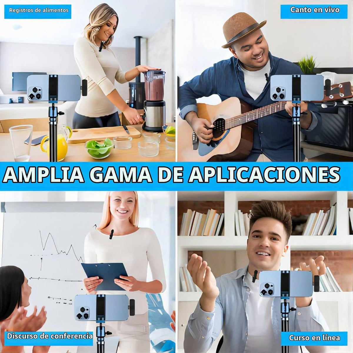 PQRQP Micrófono Lavalier Inalámbrico Dual para iPhone, iPad, Videoc...