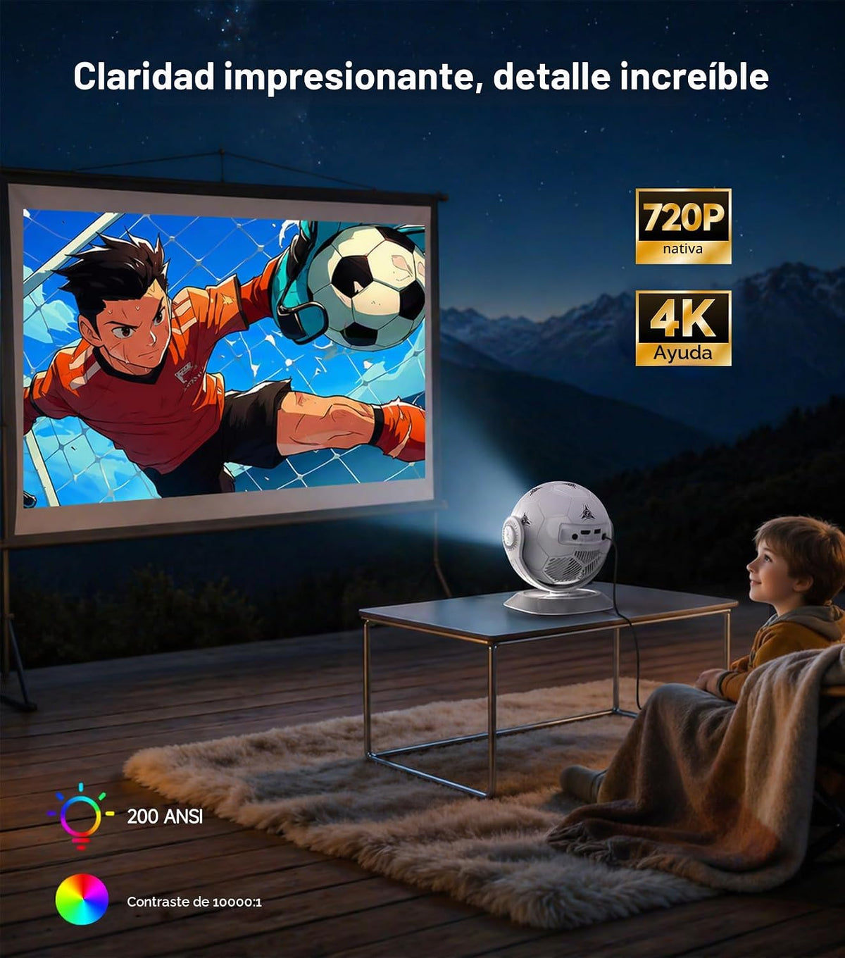 Magcubic Mini proyector con temática de fútbol 2026, soporte 4K And...