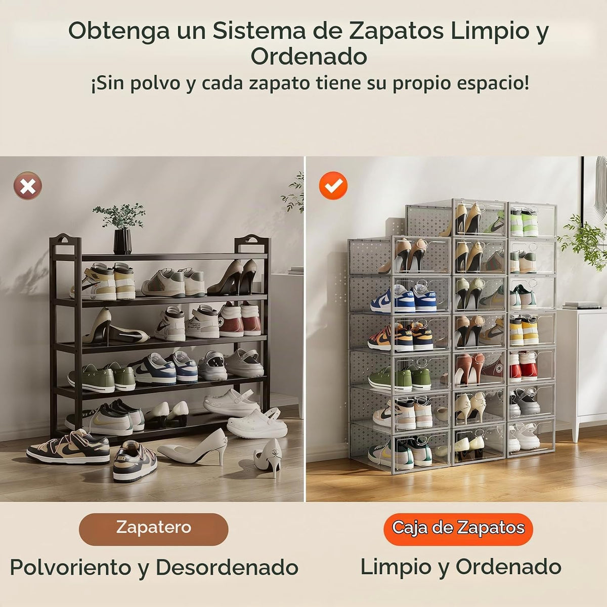 Pinkpum Paquete de 15 cajas de almacenamiento de zapatos grandes |...