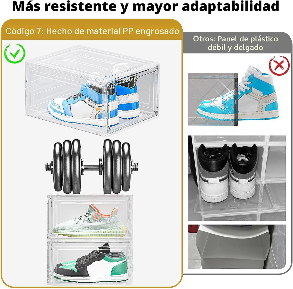 Paquete de 12 organizadores de zapatos, cajas de almacenamiento api...
