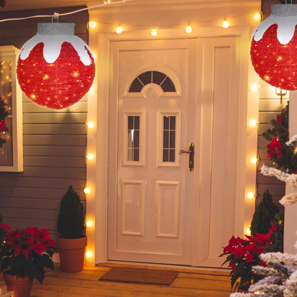Adornos de Navidad para exteriores, decoración de bolas navideñas e...