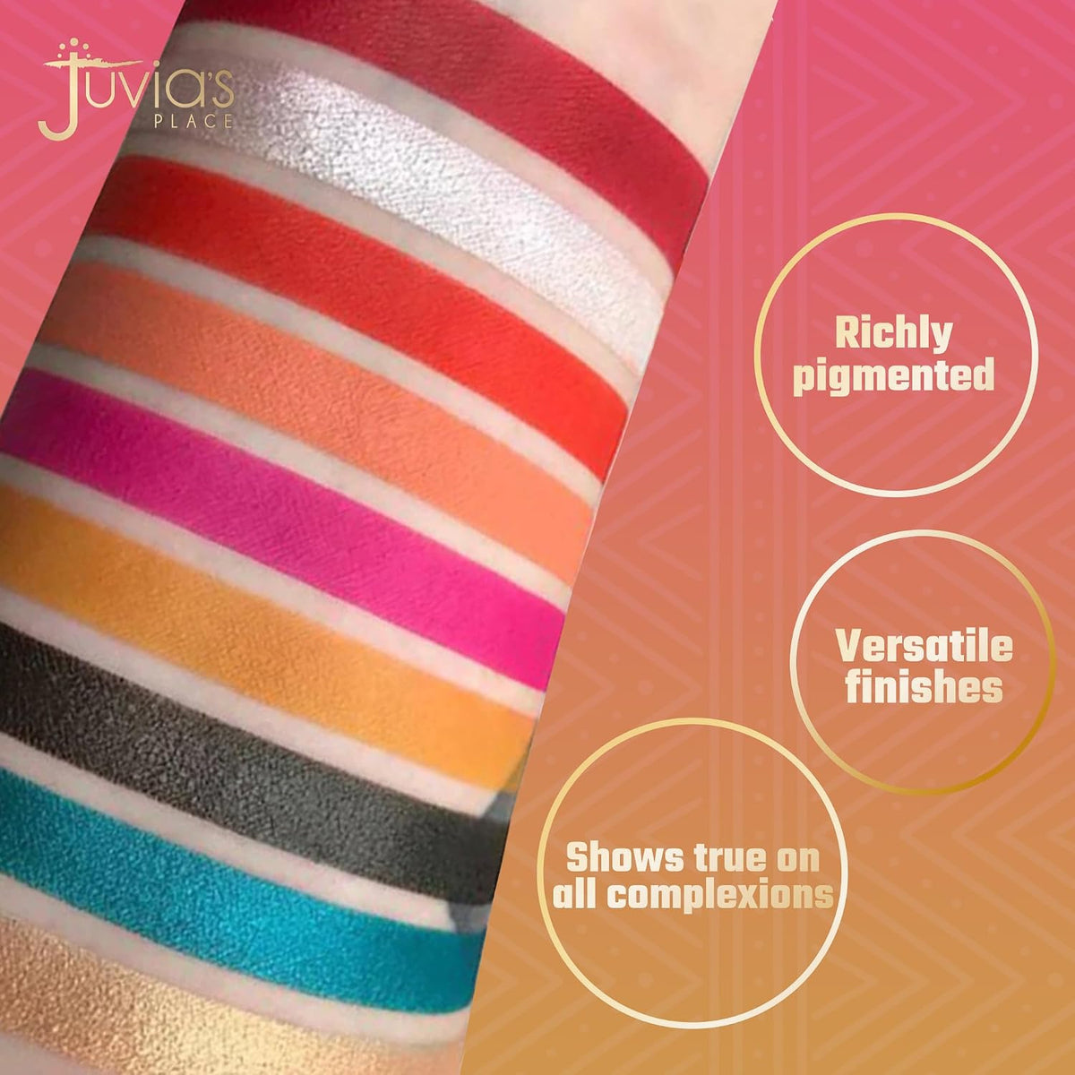 Juvia's Place Palette The Festival, coral atrevido, rojo, neutr...