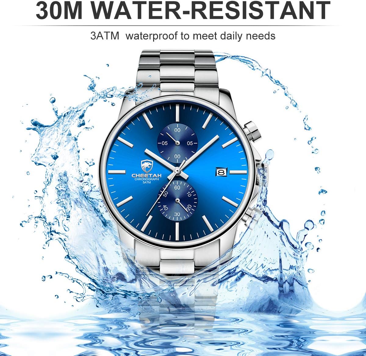 GOLDEN HOUR Fashion Business - Relojes para hombre con cronógrafo,...